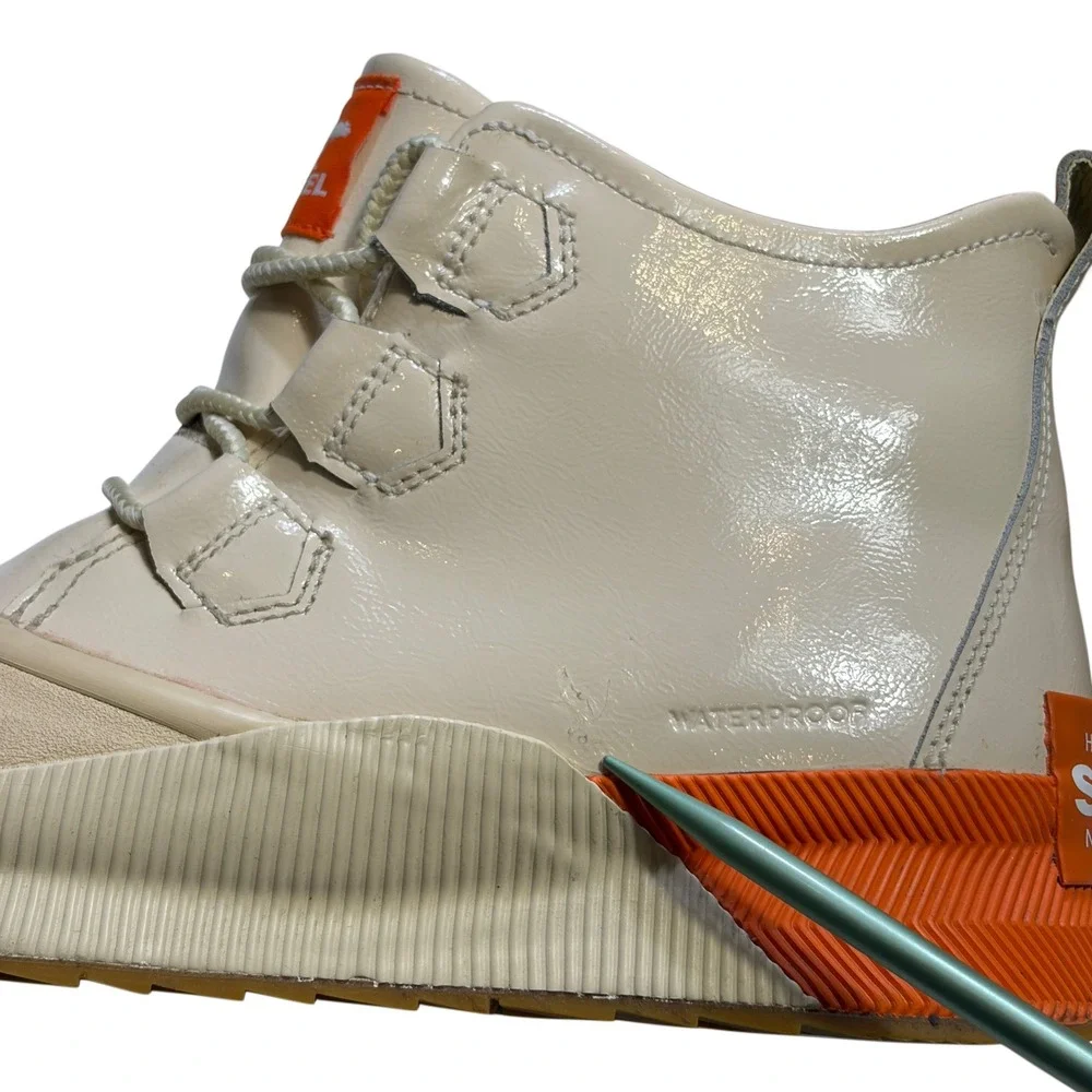 SOREL Out N About III Classic Waterproof Boots Cream Orange Women's 9.5